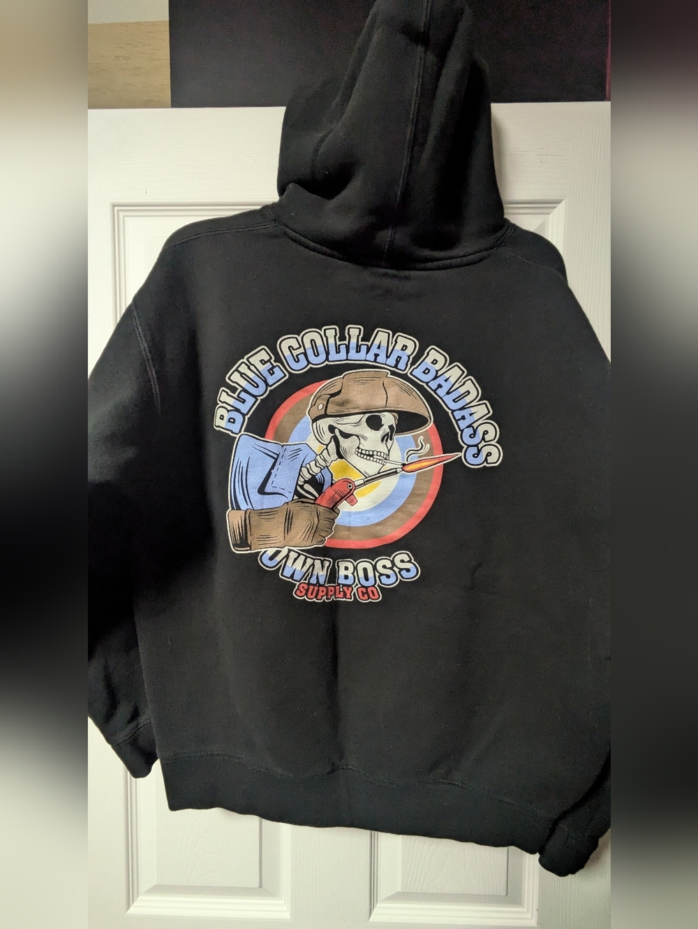 Blue Collar Badass Black Graphic Hoodie -